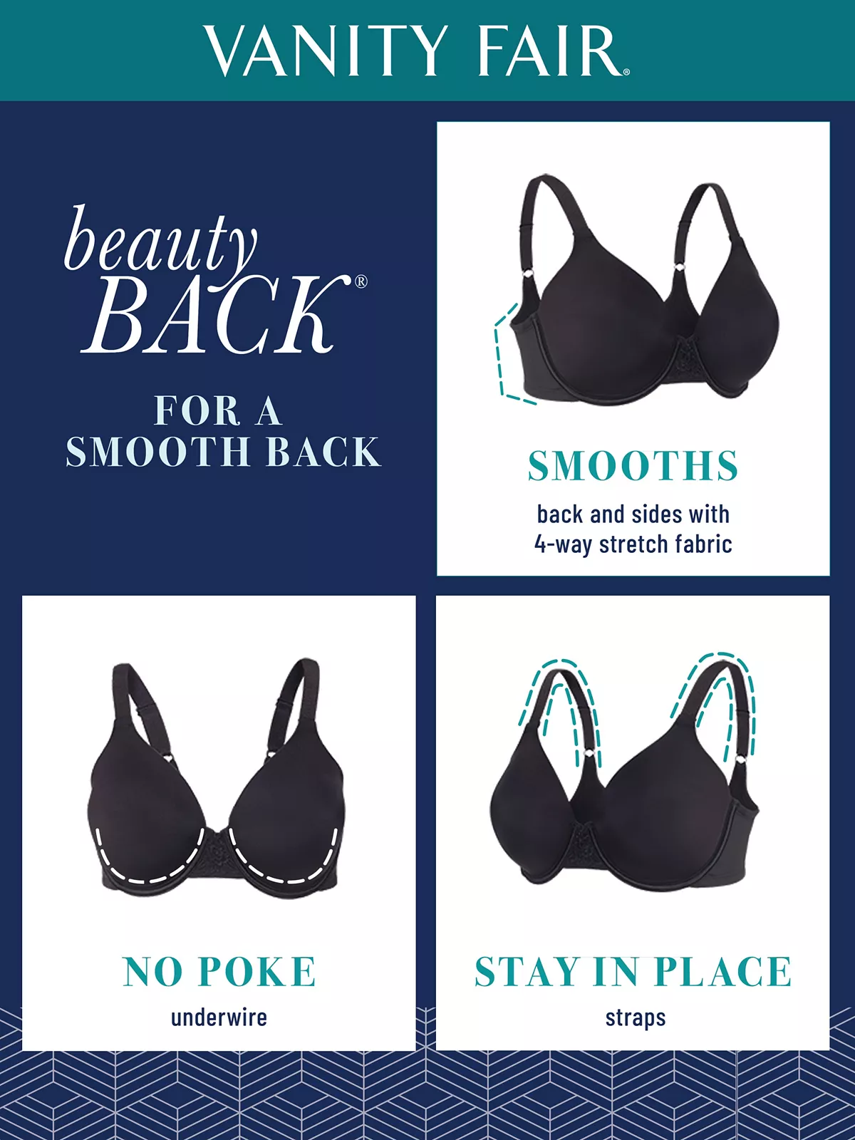 Beauty Back Smoothing Full-Figure Contour Bra 76380 Vanity Fair® Beauty Back Smoothing Full-Figure Contour Bra 76380 -B.TEMPT’D Shop