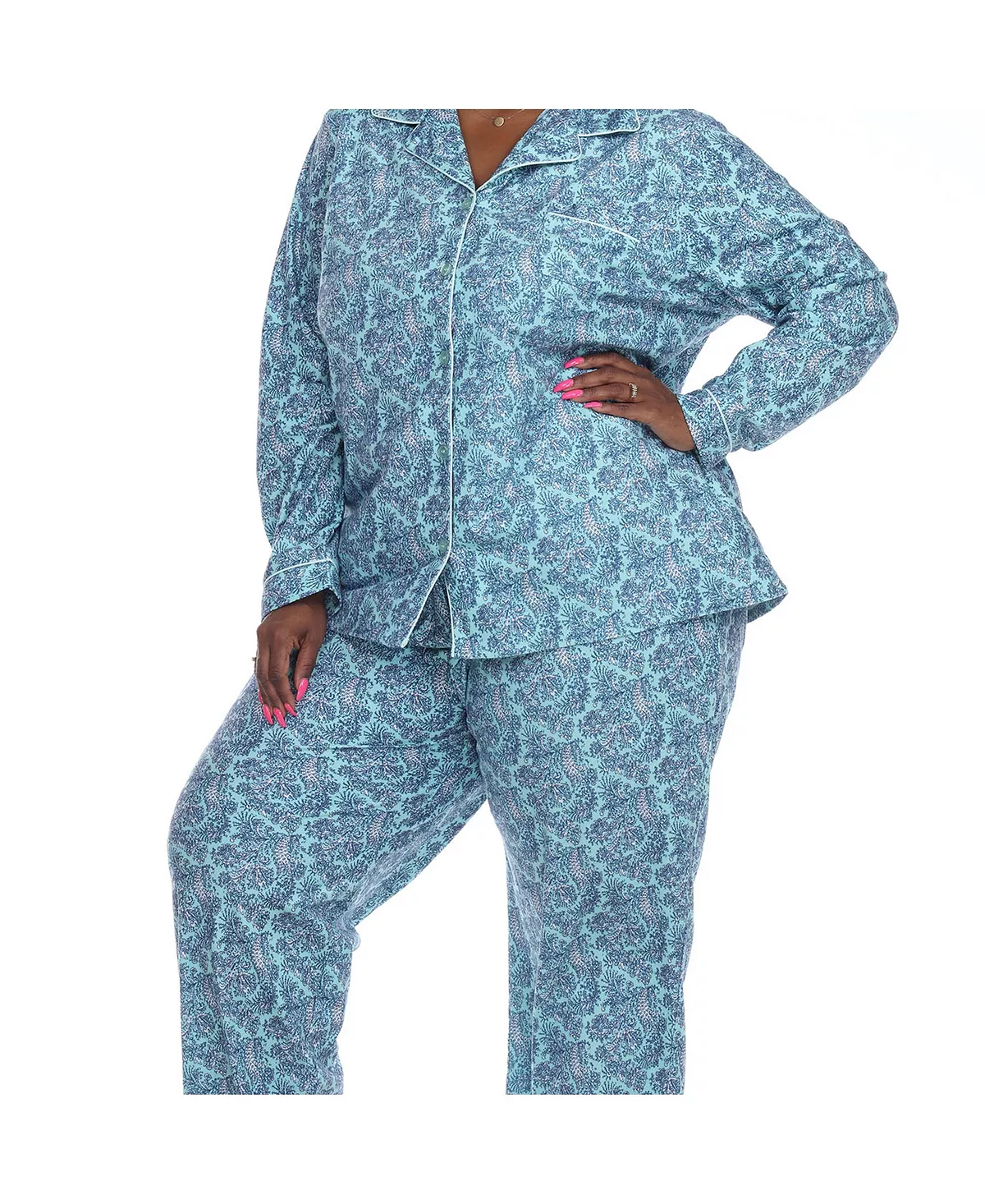 Plus Size 3-Piece Pajama Set White Mark Plus Size 3-Piece Pajama Set -B.TEMPT’D Shop