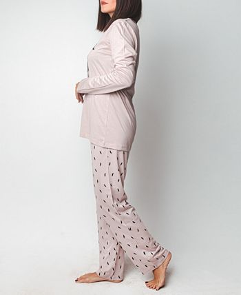 ood Pajama Soft Feather Long- Sleeve Pajama Set MOOD Pajamas Ood Pajama Soft Feather Long- Sleeve Pajama Set -B.TEMPT’D Shop
