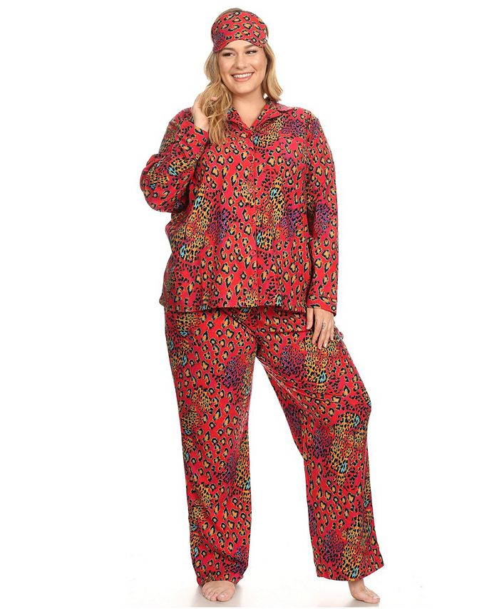 Plus Size 3-Piece Pajama Set White Mark Plus Size 3-Piece Pajama Set -B.TEMPT’D Shop