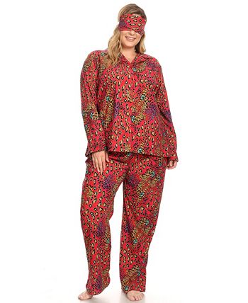 Plus Size 3-Piece Pajama Set White Mark Plus Size 3-Piece Pajama Set -B.TEMPT’D Shop