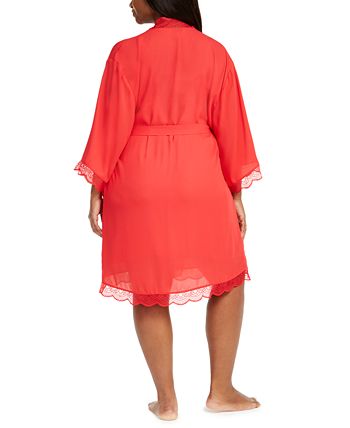 Plus Size Lace-Trim Chiffon Wrap Robe, Created For Macy's INC International Concepts Plus Size Lace-Trim Chiffon Wrap Robe, Created For Macy's -B.TEMPT’D Shop