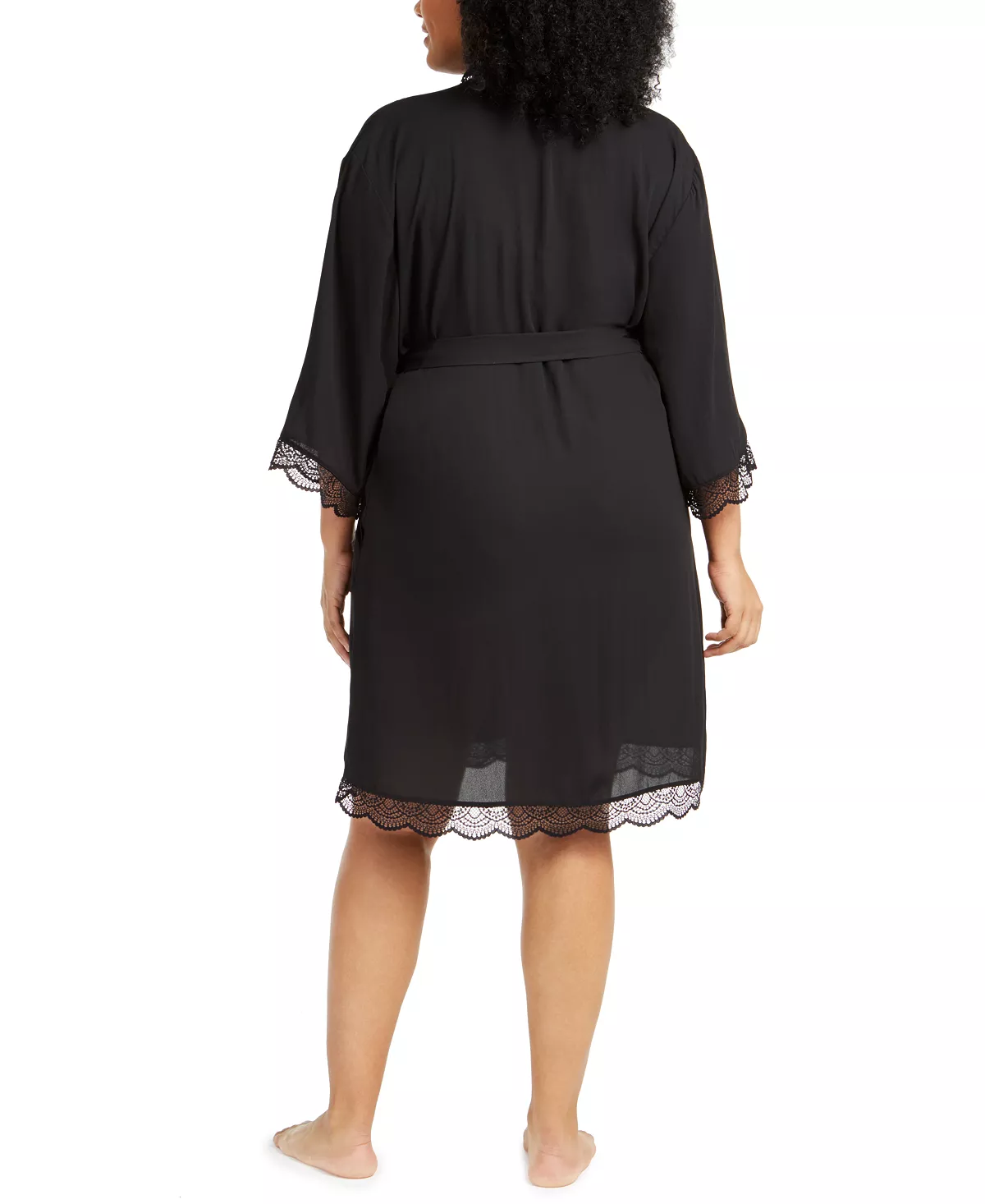 Plus Size Lace-Trim Chiffon Wrap Robe, Created For Macy's INC International Concepts Plus Size Lace-Trim Chiffon Wrap Robe, Created For Macy's -B.TEMPT’D Shop