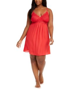 INC International Concepts Plus Size Lace Chiffon Nightgown, Created For Macy's