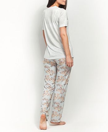 Ultra Soft Floral Short Sleeve Pajama Set MOOD Pajamas Ultra Soft Floral Short Sleeve Pajama Set -B.TEMPT’D Shop