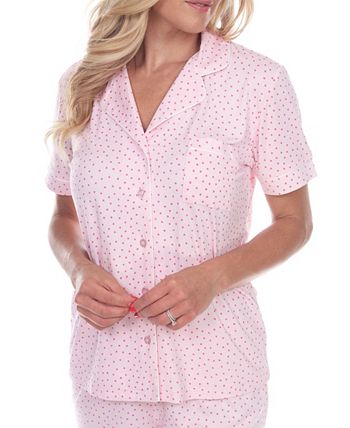 Short Sleeve Pajama Set White Mark Short Sleeve Pajama Set -B.TEMPT’D Shop