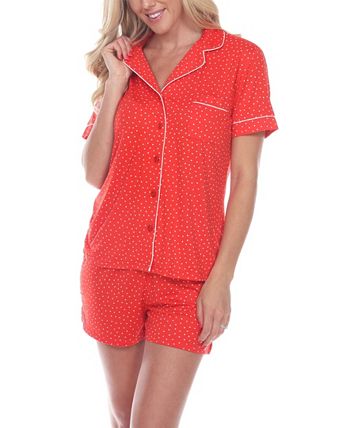 Short Sleeve Pajama Set White Mark Short Sleeve Pajama Set -B.TEMPT’D Shop