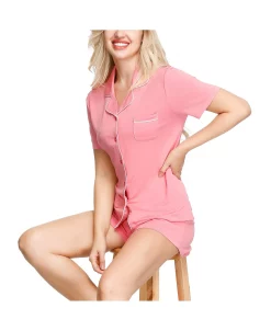 INK+IVY Women's Notch Pajama Top And Short Set 10 INK+IVY Women's Notch Pajama Top And Short Set -B.TEMPT’D Shop 17809291 fpx