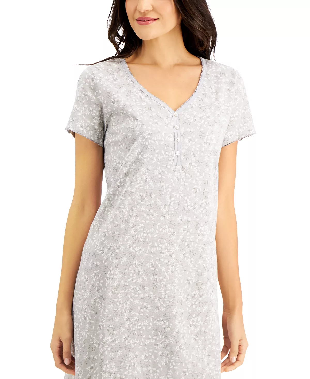 The Everyday Cotton Printed Sleep Shirt, Created For Macy's Charter Club The Everyday Cotton Printed Sleep Shirt, Created For Macy's -B.TEMPT’D Shop