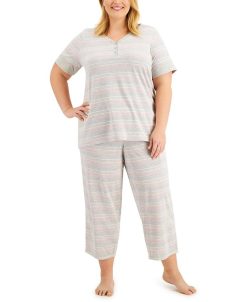 Charter Club The Everyday Cotton Plus Size Capri Pajama Set, Created For Macy's