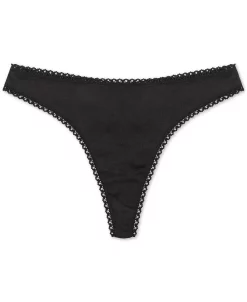 Charter Club Everyday Cotton Women's Lace-Trim Thong, Created For Macy's -B.TEMPT’D Shop 18231907 fpx