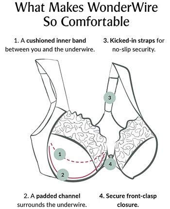 Women's Full Figure Wonderwire Front Close Stretch Lace Bra With Narrow Set Straps Glamorise Women's Full Figure Wonderwire Front Close Stretch Lace Bra With Narrow Set Straps -B.TEMPT’D Shop