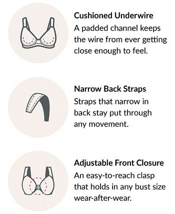Women's Full Figure Wonderwire Front Close Stretch Lace Bra With Narrow Set Straps Glamorise Women's Full Figure Wonderwire Front Close Stretch Lace Bra With Narrow Set Straps -B.TEMPT’D Shop