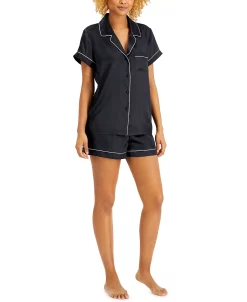 INC International Concepts Satin Notch-Collar Shorts Pajamas Set -B.TEMPT’D Shop 18371607 fpx