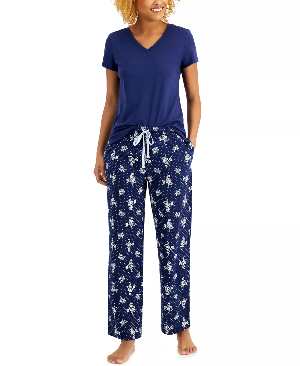Everyday Cotton V-Neck Pajama T-Shirt, Created For Macy's Charter Club Everyday Cotton V-Neck Pajama T-Shirt, Created For Macy's -B.TEMPT’D Shop