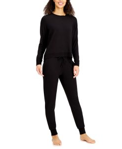 Alfani Ultra-Soft Sleep Crew & Jogger, Created For Macy's