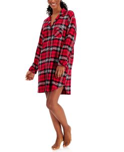 Charter Club Otton Plaid Flannel Nightshirt, Created For Macy's