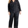 INC International Concepts Plus Size Notch-Collar Pajama Set, Created For Macy's -B.TEMPT’D Shop 19286633 fpx