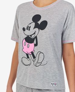 Disney Mickey Mouse Knit Short Sleeve Crewneck Pajama T-Shirt