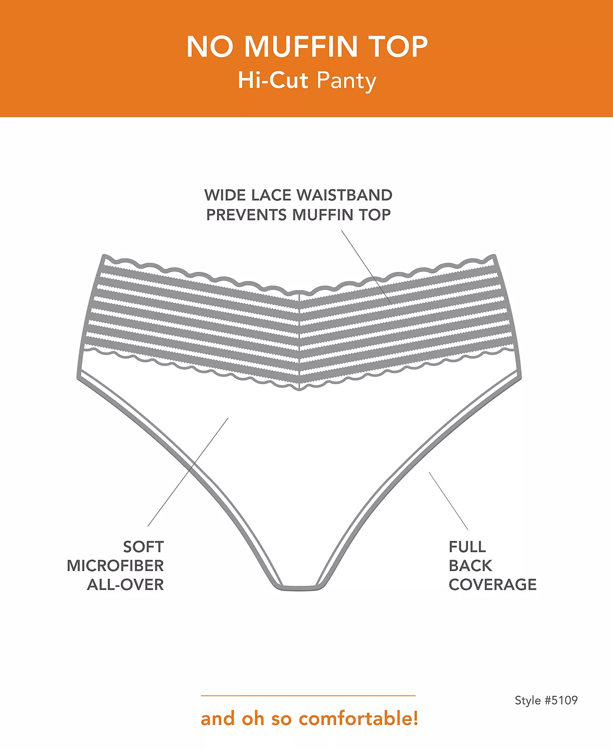 ® No Pinching No Problems® Dig-Free Comfort Waist With Lace Microfiber Hi-Cut 5109 Warner's ® No Pinching No Problems® Dig-Free Comfort Waist With Lace Microfiber Hi-Cut 5109 -B.TEMPT’D Shop