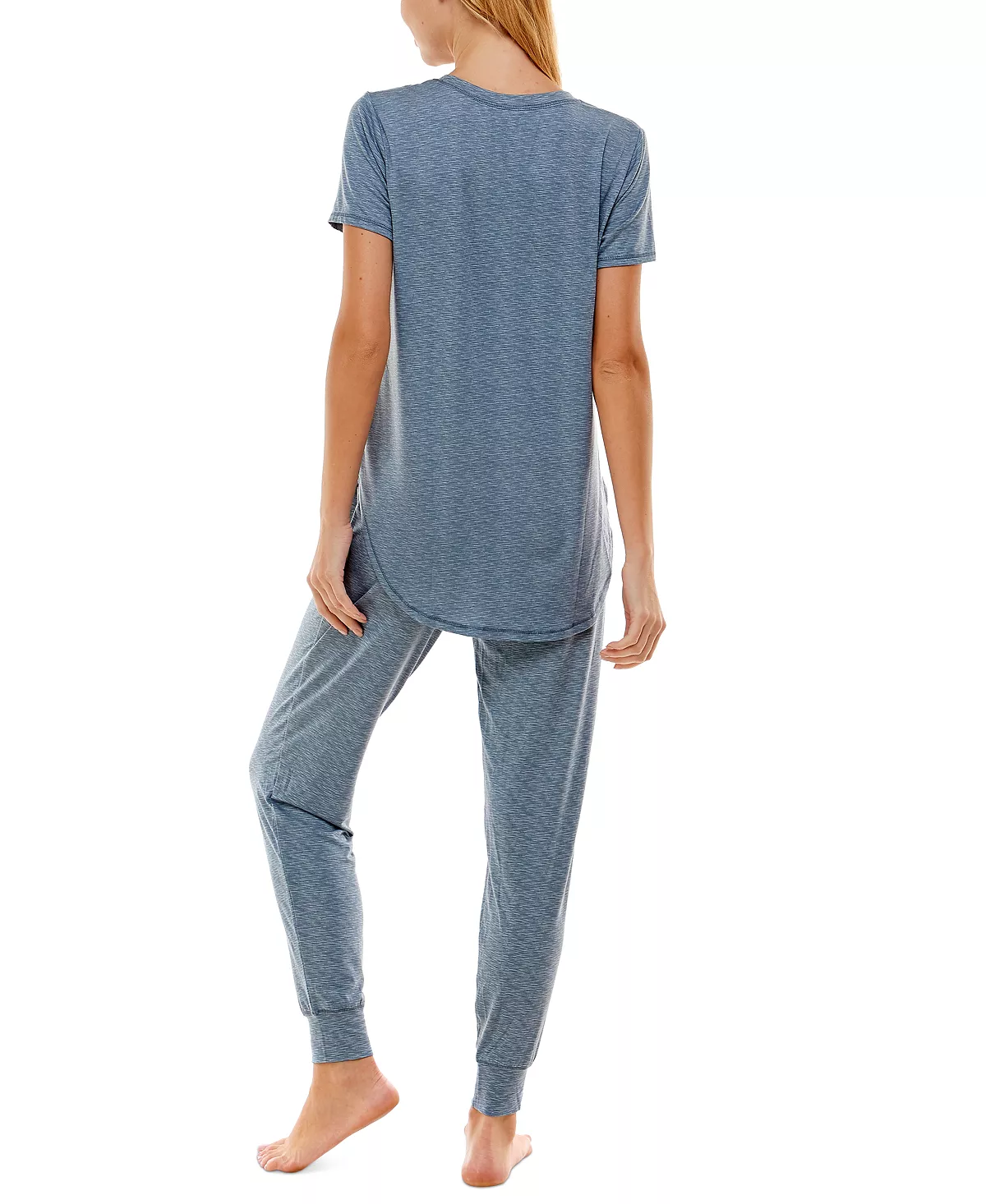 Printed Short Sleeve Top & Jogger Pajama Set Roudelain Printed Short Sleeve Top & Jogger Pajama Set -B.TEMPT’D Shop