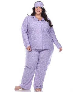 White Mark Plus Size Pajama Set, 3-Piece