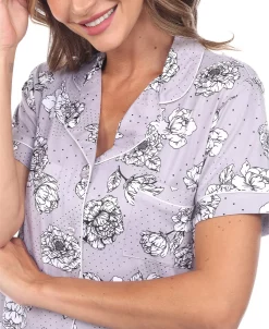 White Mark Omen's Short Sleeve Floral Pajama Set, 2-Piece 7 White Mark Omen's Short Sleeve Floral Pajama Set, 2-Piece -B.TEMPT’D Shop 20144197 fpx