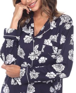 White Mark Omen's Long Sleeve Floral Pajama Set, 2-Piece -B.TEMPT’D Shop 20144202 fpx