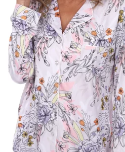 White Mark Omen's Long Sleeve Floral Pajama Set, 2-Piece -B.TEMPT’D Shop 20144319 fpx