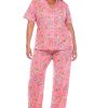 White Mark Plus Size Short Sleeve Pants Tropical Pajama Set, 2-Piece 1 White Mark Plus Size Short Sleeve Pants Tropical Pajama Set, 2-Piece -B.TEMPT’D Shop 20145910 fpx