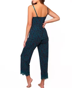 ICollection Women's Zebra Print Jersey Knit Cami And Pant Pajamas Set Trimmed In Lace 4 ICollection Women's Zebra Print Jersey Knit Cami And Pant Pajamas Set Trimmed In Lace -B.TEMPT’D Shop 20168296 fpx