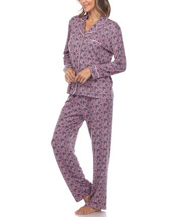 omen's 2 Piece Long Sleeve Heart Print Pajama Set White Mark Omen's 2 Piece Long Sleeve Heart Print Pajama Set -B.TEMPT’D Shop