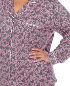 White Mark Plus Size 2 Piece Long Sleeve Heart Print Pajama Set -B.TEMPT’D Shop 20245828 fpx