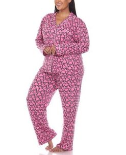 White Mark Plus Size 2 Piece Long Sleeve Heart Print Pajama Set -B.TEMPT’D Shop 20245832 fpx