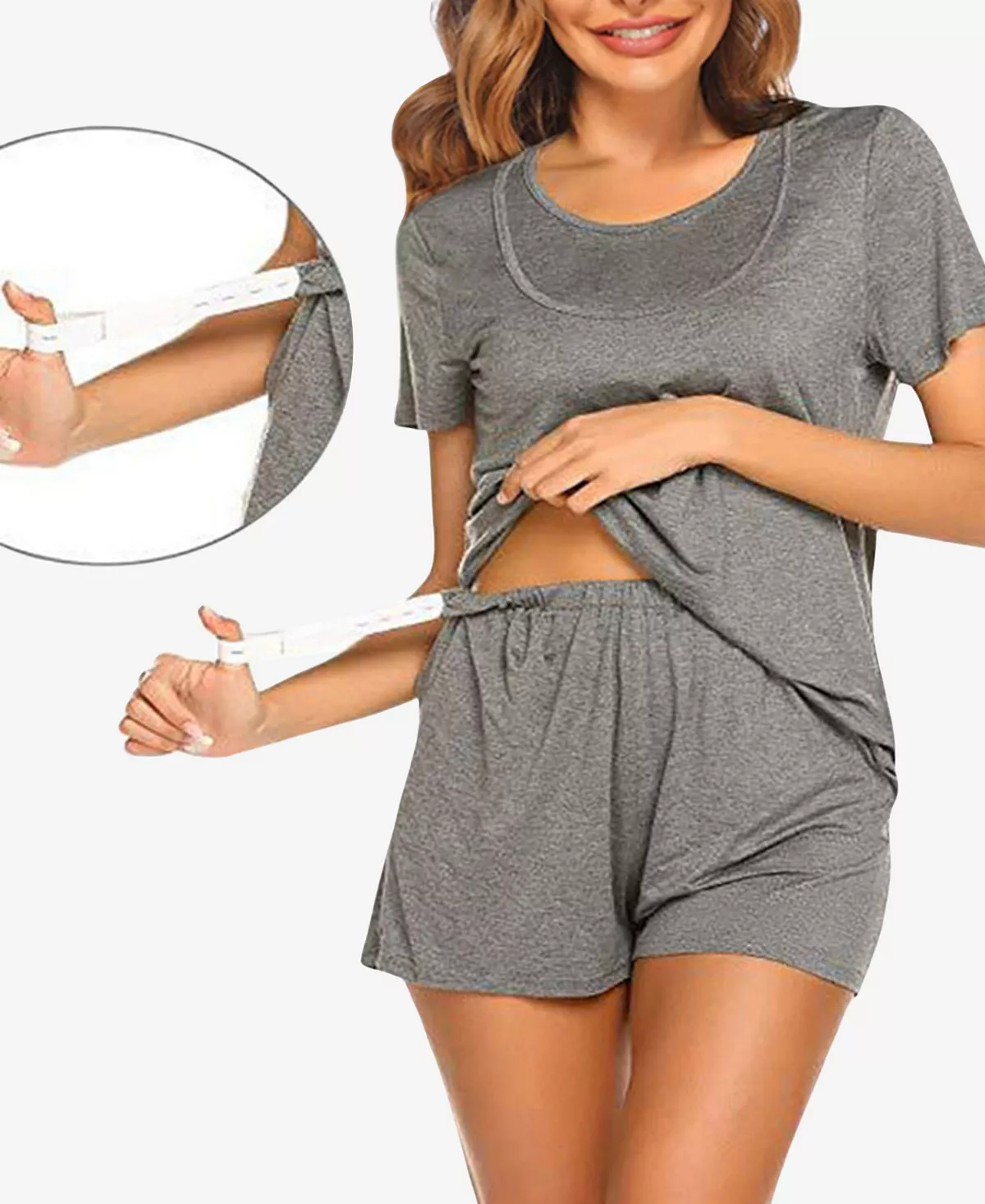 Women's Lima Short Sleeve Maternity Pajama Set, 2 Piece Savi Mom Women's Lima Short Sleeve Maternity Pajama Set, 2 Piece -B.TEMPT’D Shop