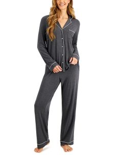 Alfani Notch Collar Pajama Set, Created For Macy's
