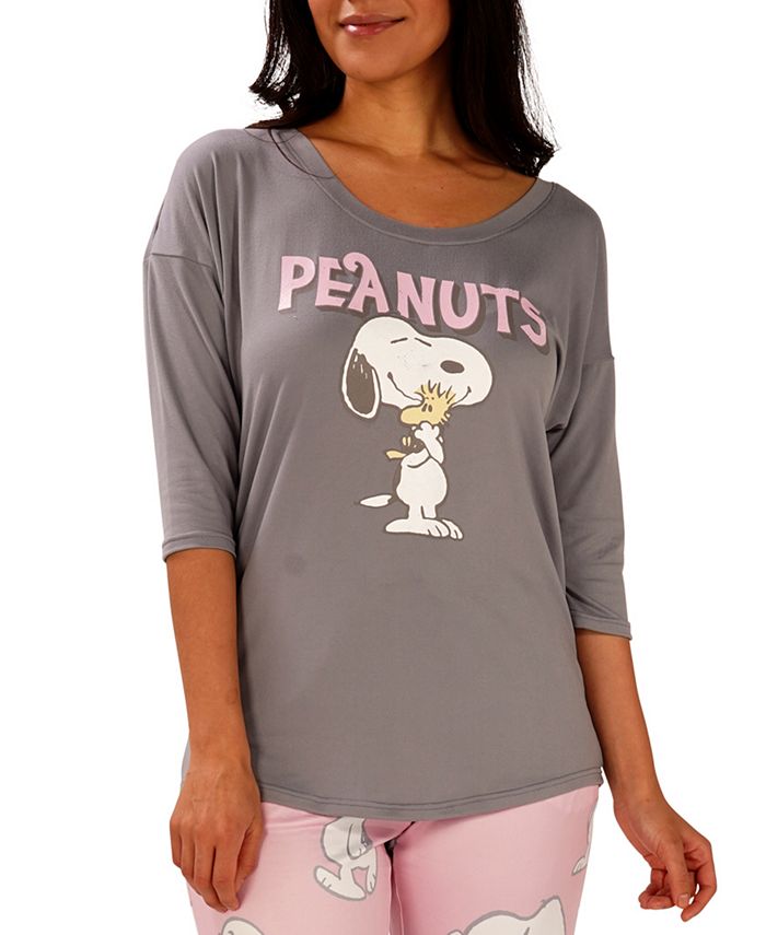 Peanuts Snoopy & Woodstock Pajama T-Shirt Munki Munki Peanuts Snoopy & Woodstock Pajama T-Shirt -B.TEMPT’D Shop