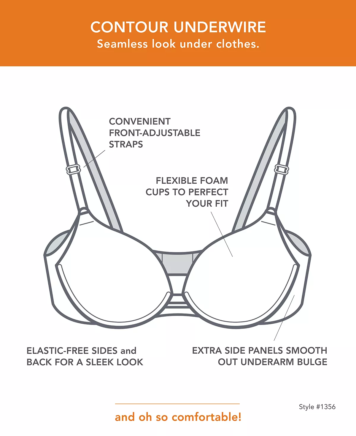 ® No Side Effects® Underarm-Smoothing Comfort Underwire Lightly Lined T-Shirt Bra 1356 Warner's ® No Side Effects® Underarm-Smoothing Comfort Underwire Lightly Lined T-Shirt Bra 1356 -B.TEMPT’D Shop