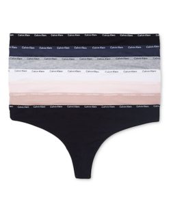 Calvin Klein Women's Signature Cotton 5-Pack Thong Underwear