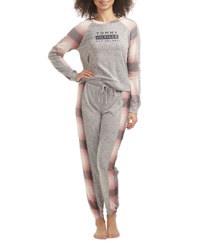 Women's Hacci Print Blocked Pajama Set Tommy Hilfiger Women's Hacci Print Blocked Pajama Set -B.TEMPT’D Shop