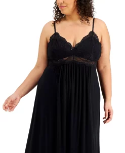 INC International Concepts Plus Size Lace Cup Long Nightgown, Created For Macy's -B.TEMPT’D Shop 20776905 fpx