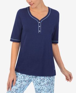 Cuddl Duds Henley Top & Cropped Pants Pajama Set -B.TEMPT’D Shop 20805276 fpx