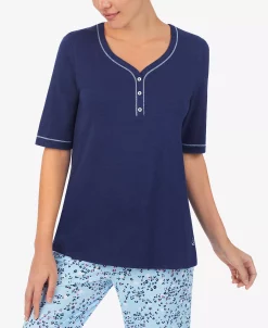 Cuddl Duds Henley Top & Cropped Pants Pajama Set -B.TEMPT’D Shop 20805276 fpx