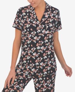 Cuddl Duds Short Sleeve Notch-Collar Cropped Pajama Set -B.TEMPT’D Shop 20915326 fpx