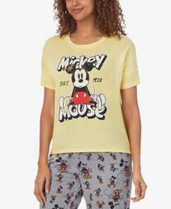 Disney Women's Mickey Mouse Printed Short-Sleeve Pajama Shirt 4 Disney Women's Mickey Mouse Printed Short-Sleeve Pajama Shirt -B.TEMPT’D Shop 21309263 fpx
