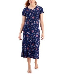 Charter Club Women's Short-Sleeve Floral Nightgown, Created For Macy's
