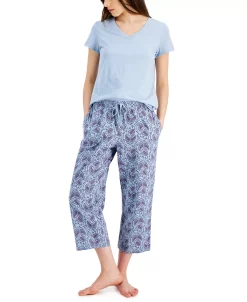 Charter Club Women's Printed Cotton Capri Pajama Pants, Created For Macy's -B.TEMPT’D Shop 21357664 fpx