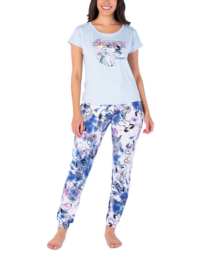 Women's Snoopy Dance Tie-Dyed Pajama Set Munki Munki Women's Snoopy Dance Tie-Dyed Pajama Set -B.TEMPT’D Shop