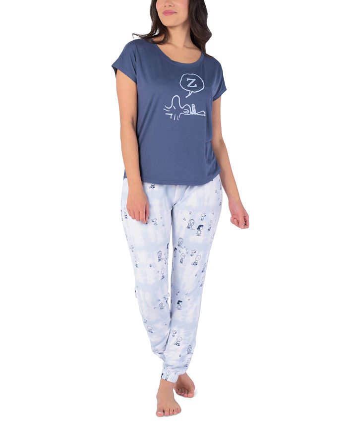 Women's Peanuts Party Tie-Dyed Pajama Set Munki Munki Women's Peanuts Party Tie-Dyed Pajama Set -B.TEMPT’D Shop