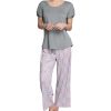 Muk Luks Solid Top & Printed Pants Pajama Set -B.TEMPT’D Shop 21515856 fpx